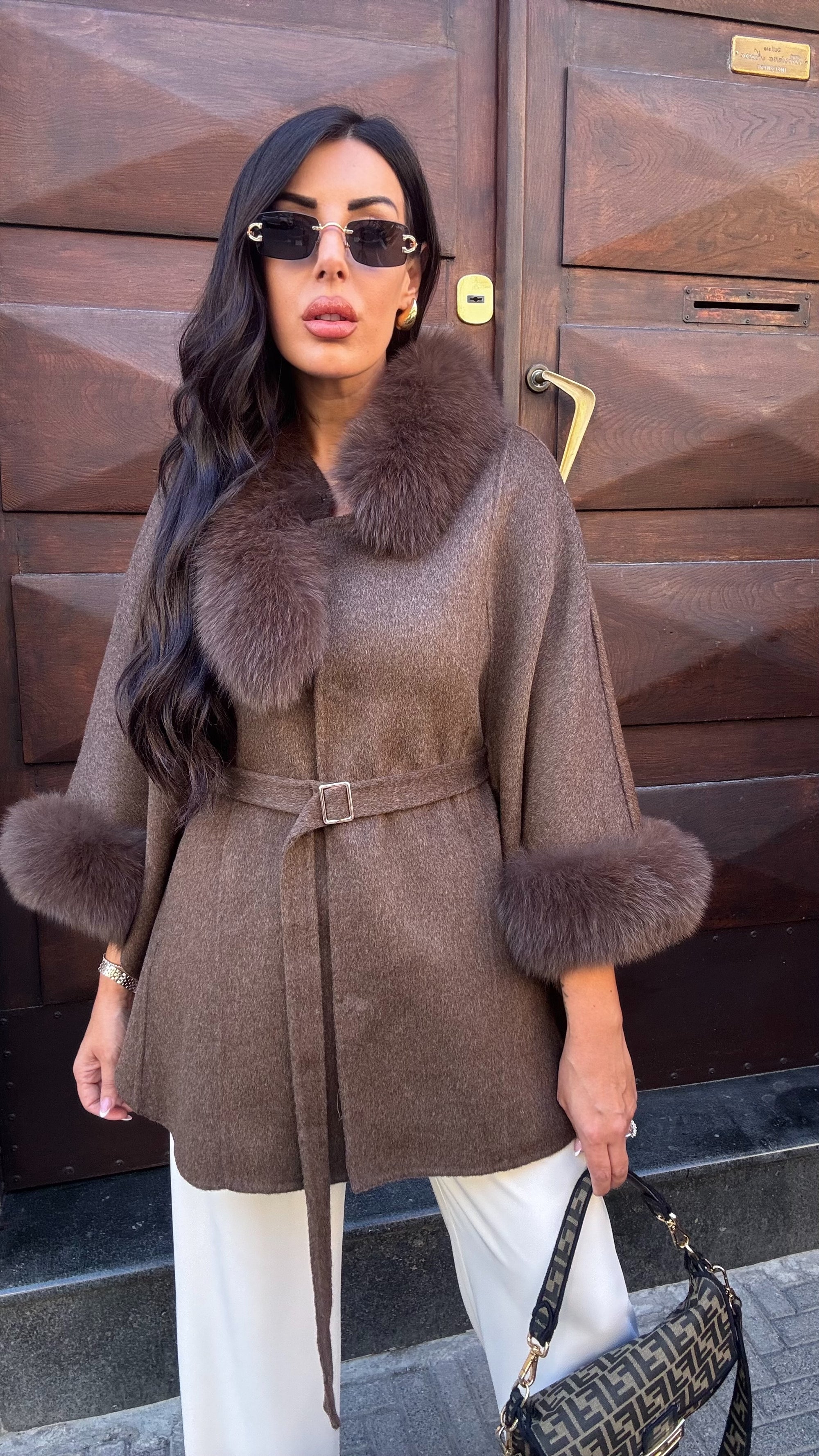 Cappa 50%lana 50%cashmere caffè