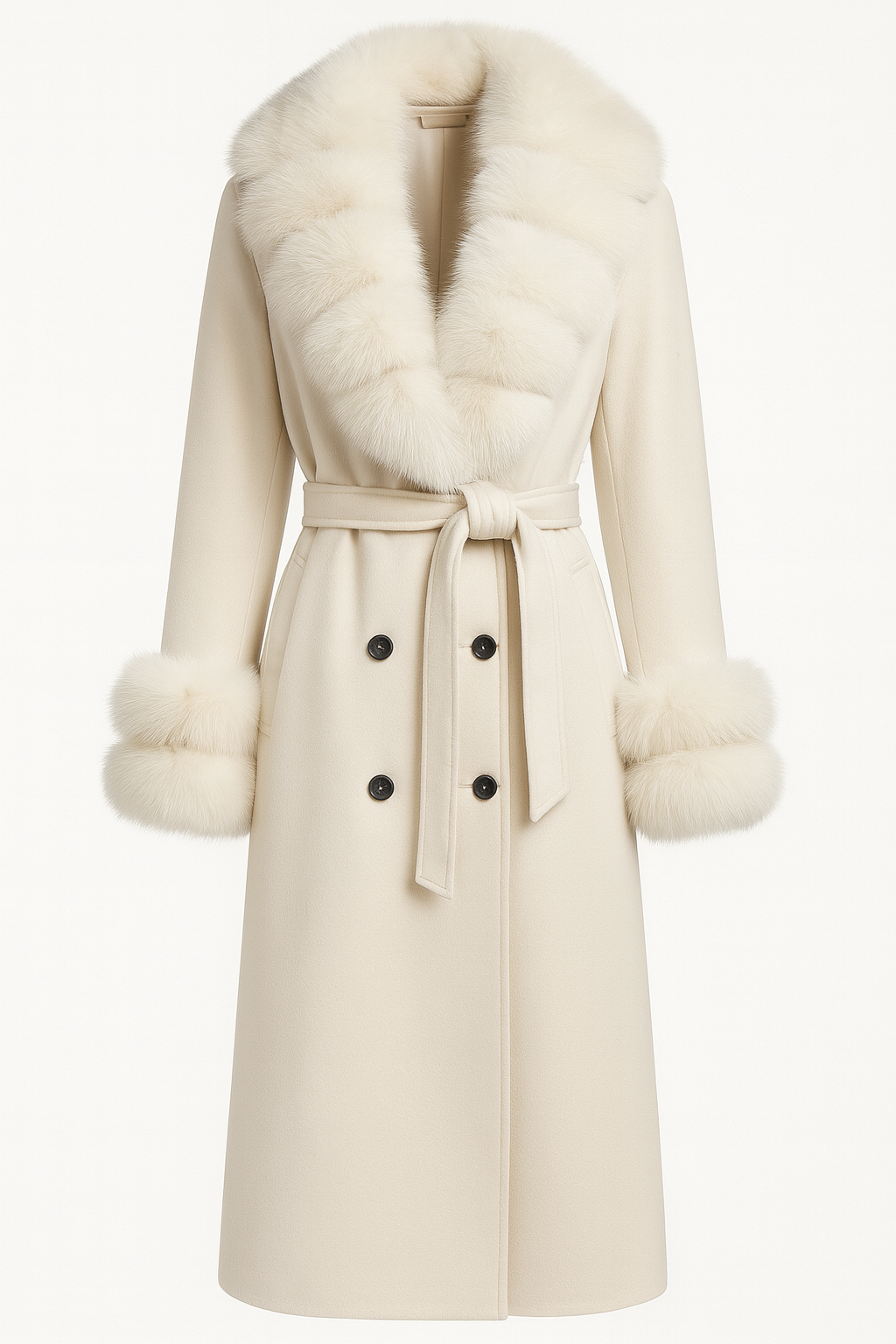 Cappotto doppiopetto luxury panna