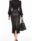 Longuette ecopelle con pizzo