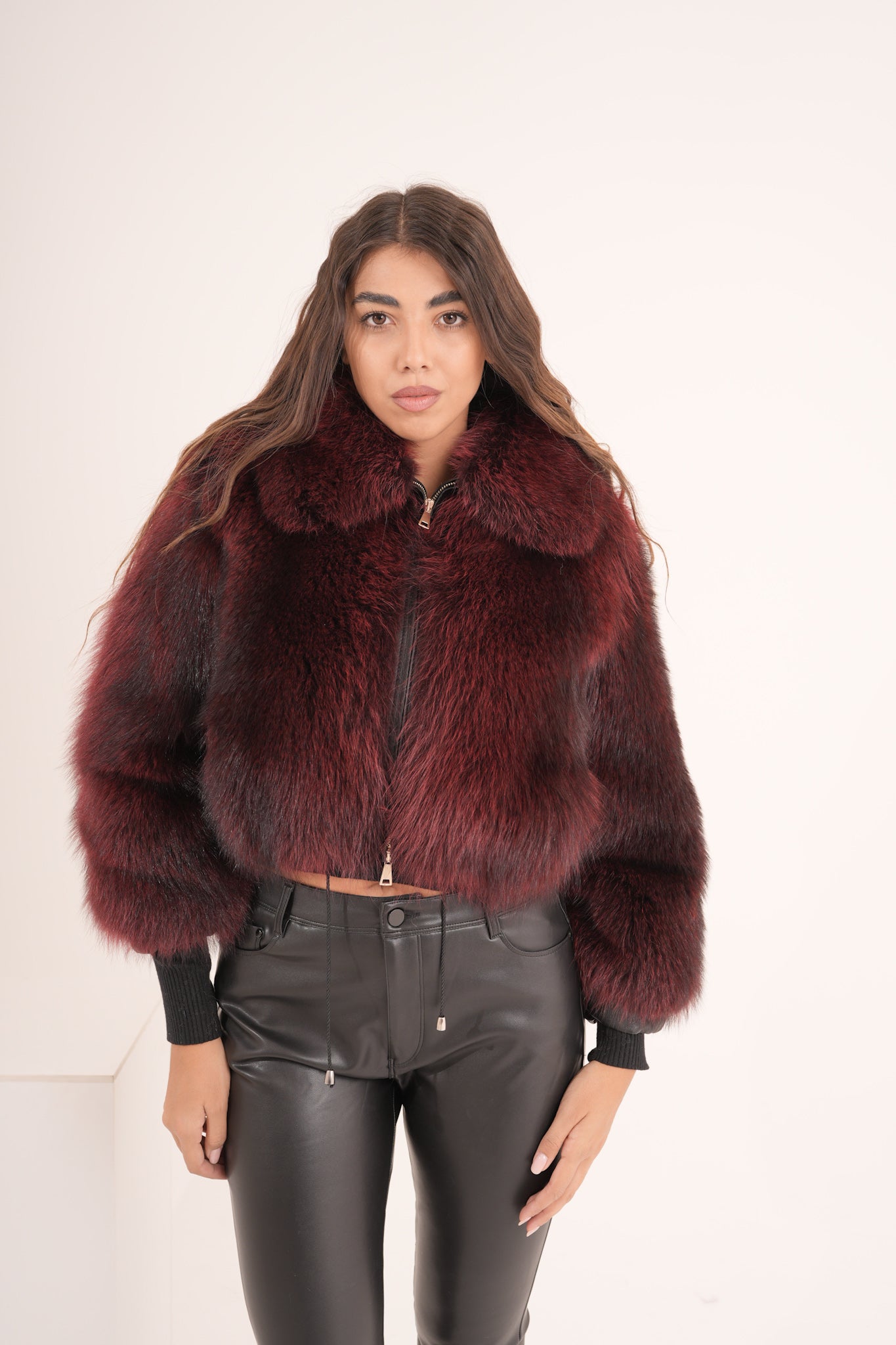 Bomber crop Burgundy