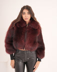 Bomber crop Burgundy