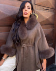 Cappa 50%lana 50%cashmere caffè