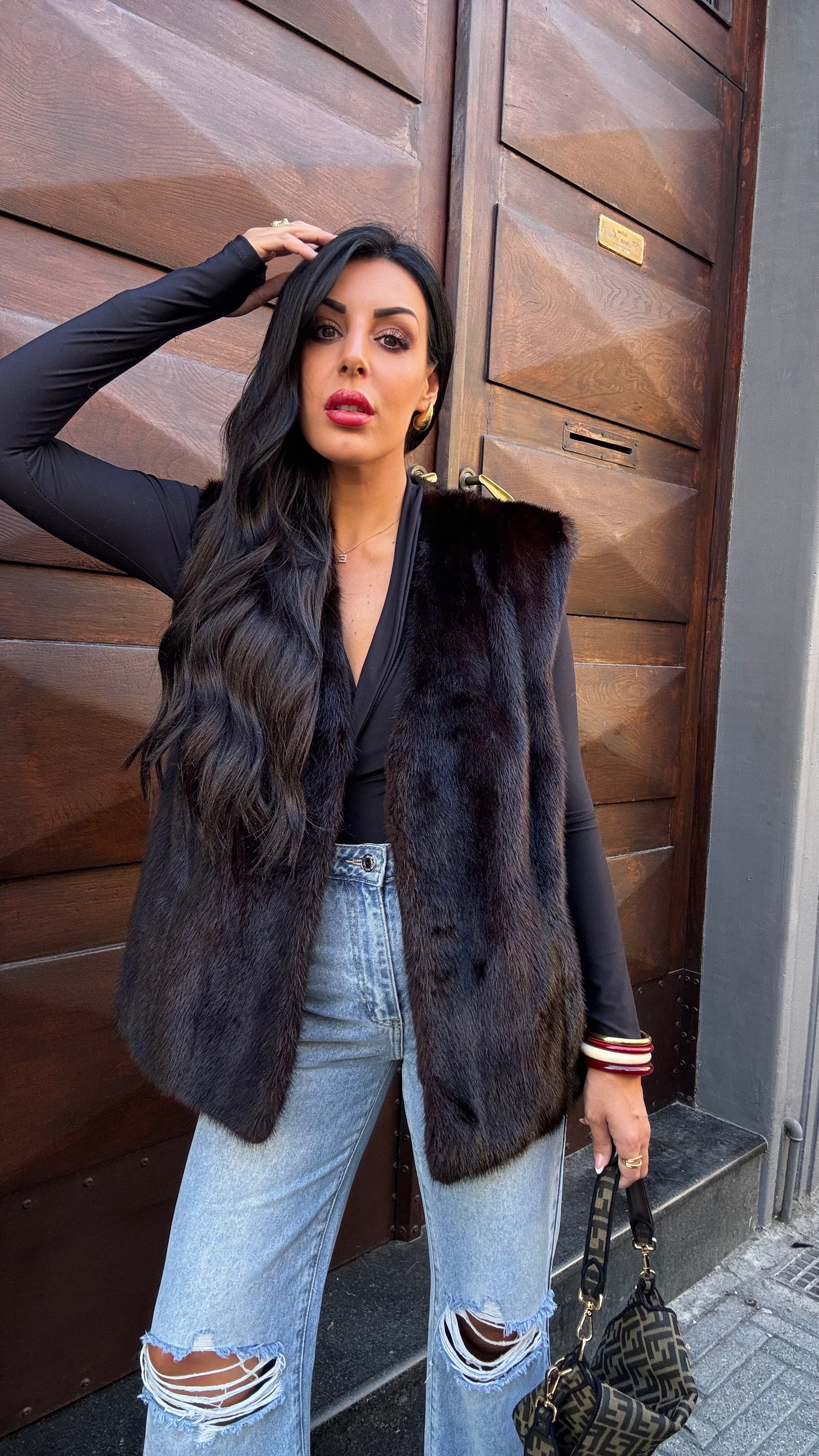 Gilet visone ghep