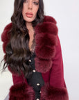 Cappotto luxury bordeaux bordo in volpe