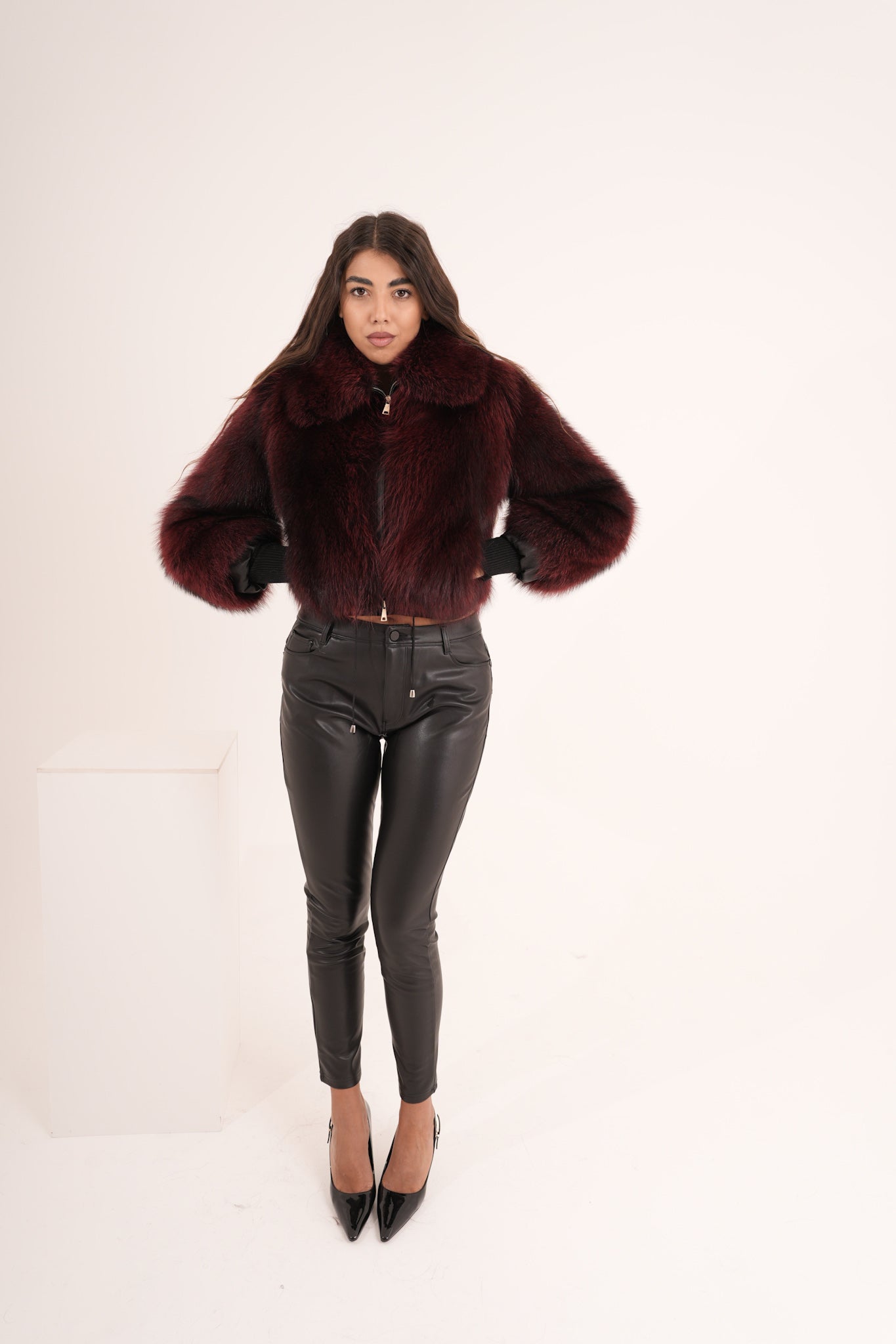 Bomber crop Burgundy