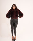 Bomber crop Burgundy