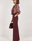 Camicia a righe bordeaux