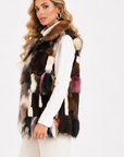 Gilet volpe e visone pach fusia