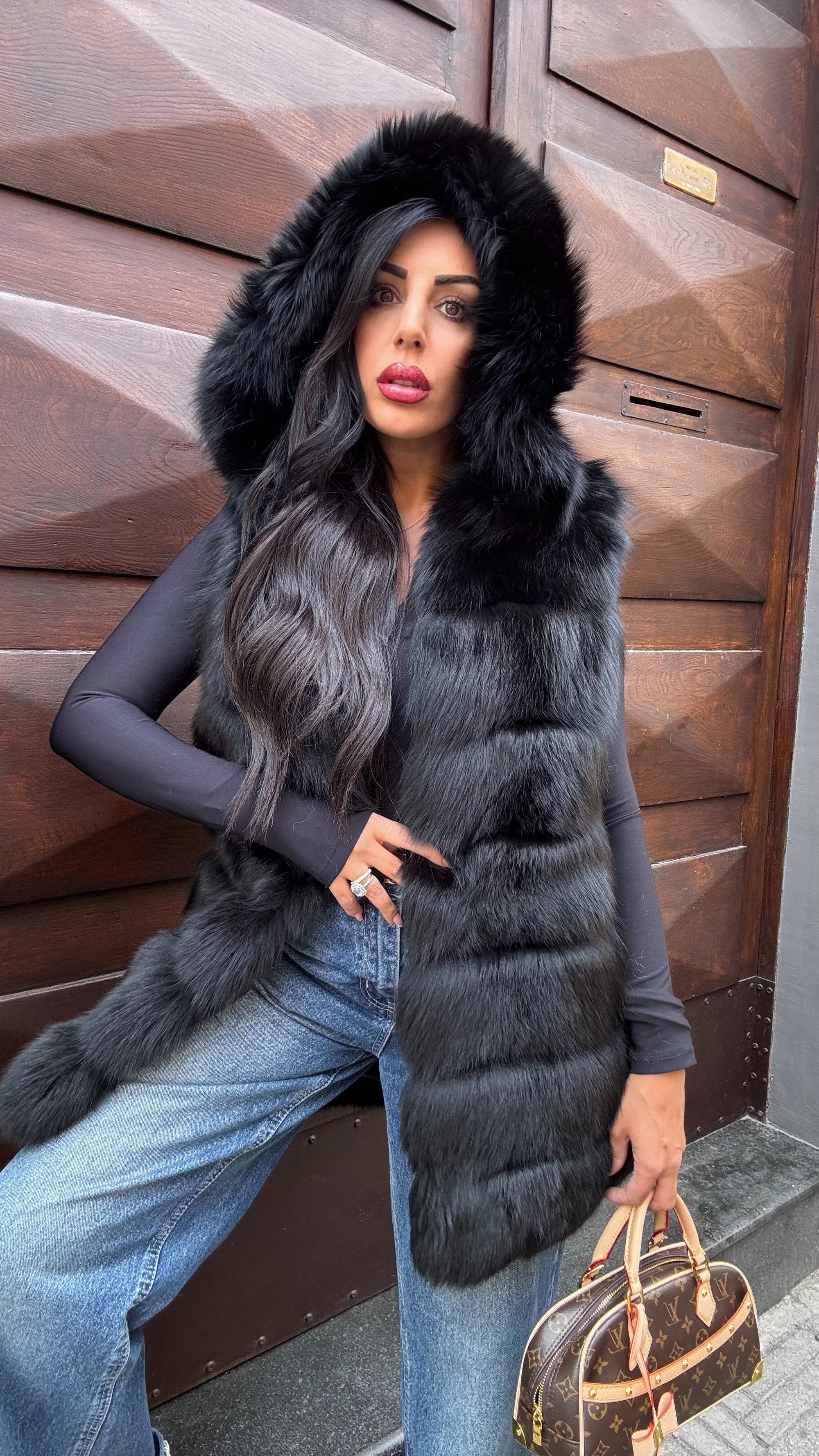 Gilet in volpe black love