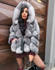 Volpe Peony Grey natural fox luxury