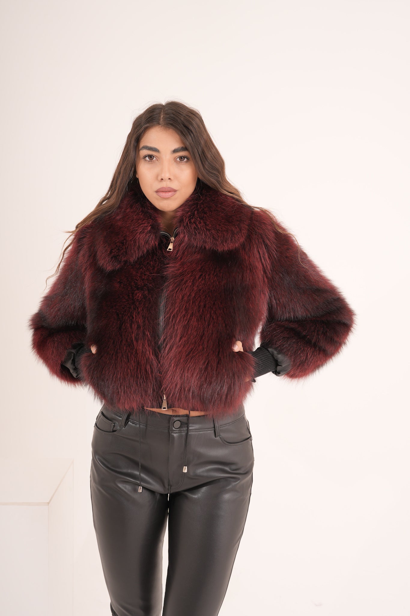 Bomber crop Burgundy