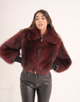 Bomber crop Burgundy