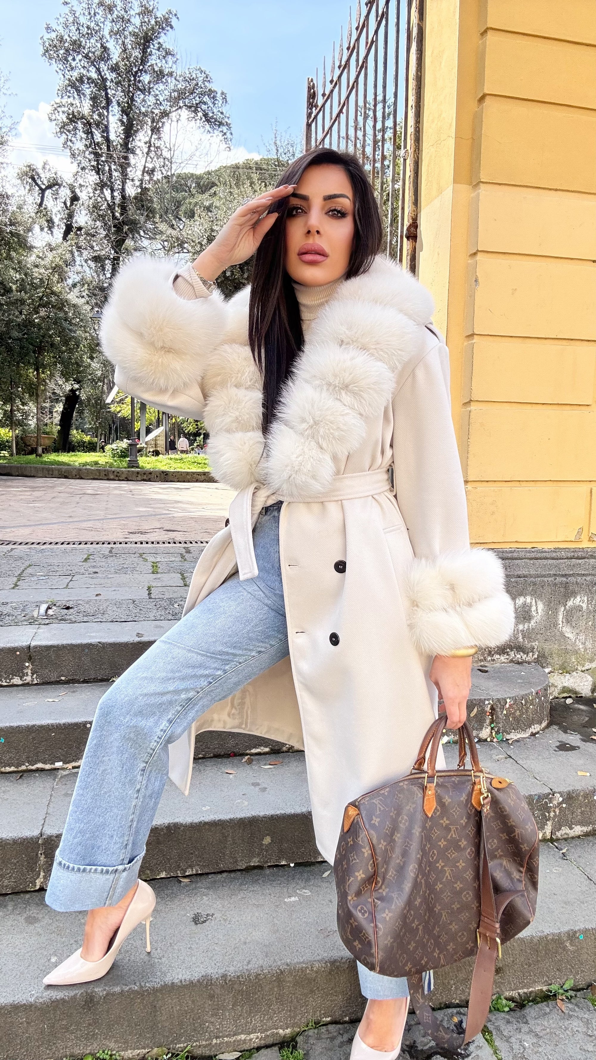 Cappotto doppiopetto luxury panna