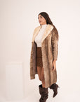 Lince con collo in visone animalier lisa