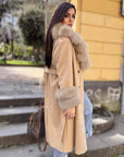 Cappotto doppiopetto beige luxury