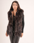 Gilet in volpe choco