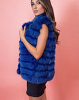 Gilet in volpe blu