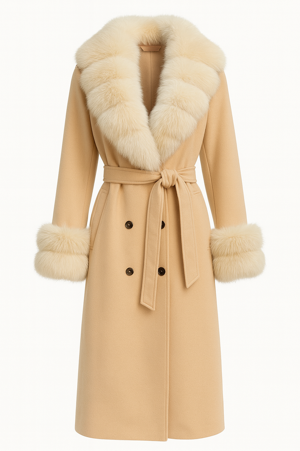Cappotto doppiopetto beige luxury