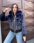 Bomber visone blu niluf