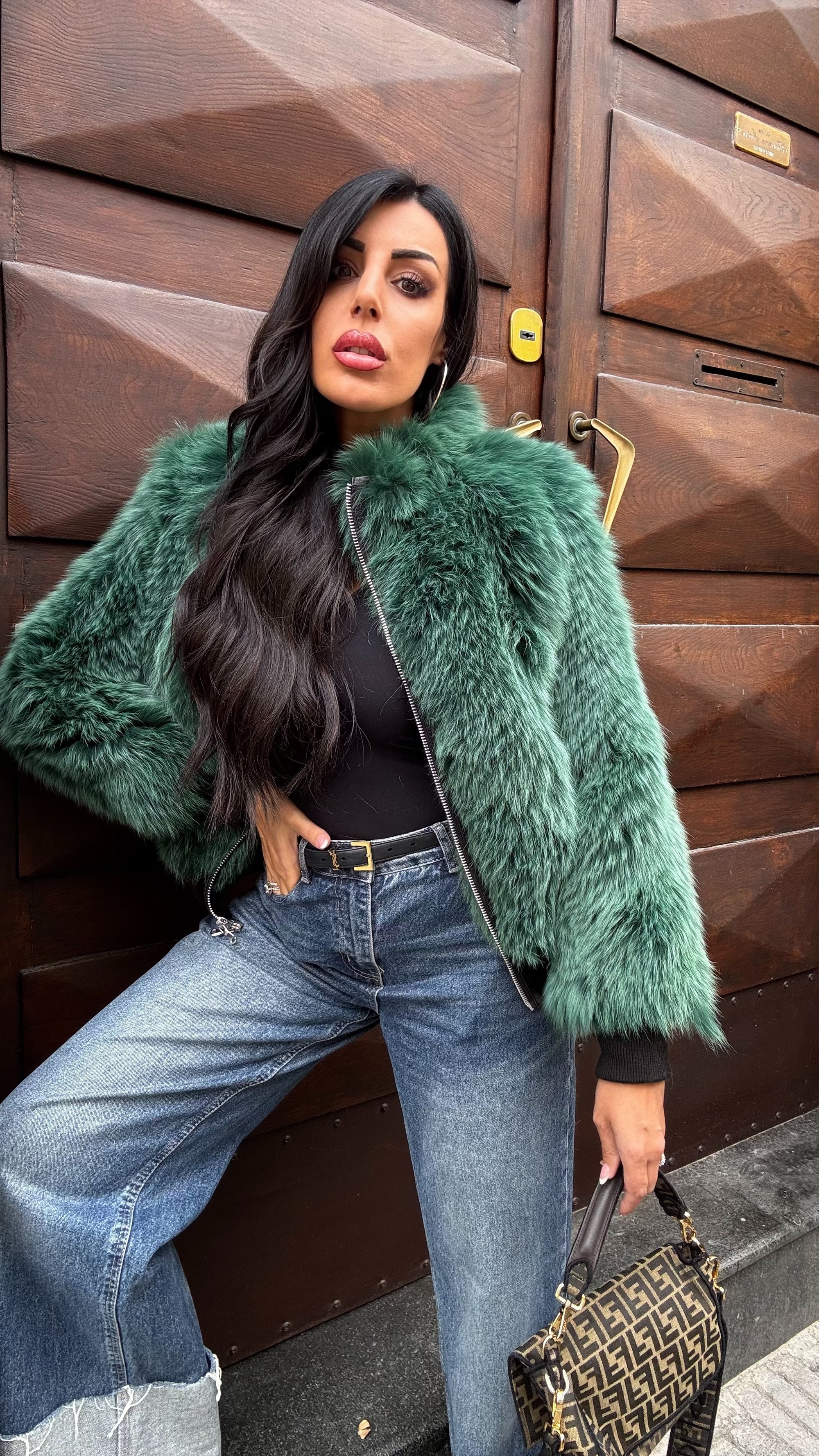 Bomber in volpe Green