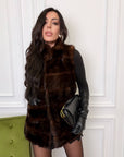 Gilet visone retro lana