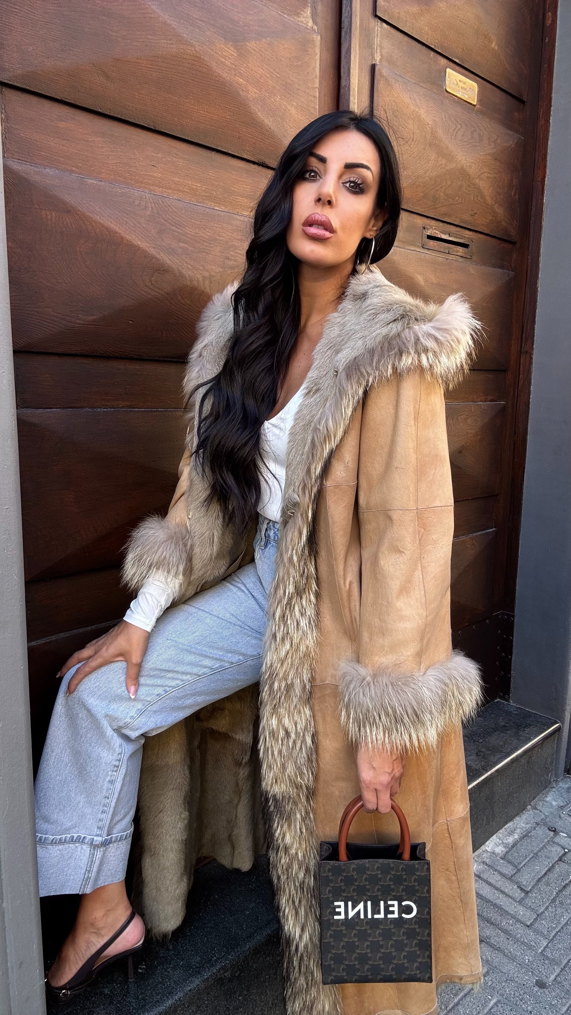 Cappotto in renna e interno in volpe Penelope