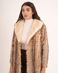 Lince con collo in visone animalier lisa