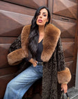 Astrakan  con bordatura in volpe amelie