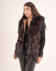 Gilet in volpe choco