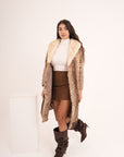Lince con collo in visone animalier lisa