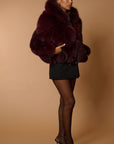 Bomber in volpe bordeaux