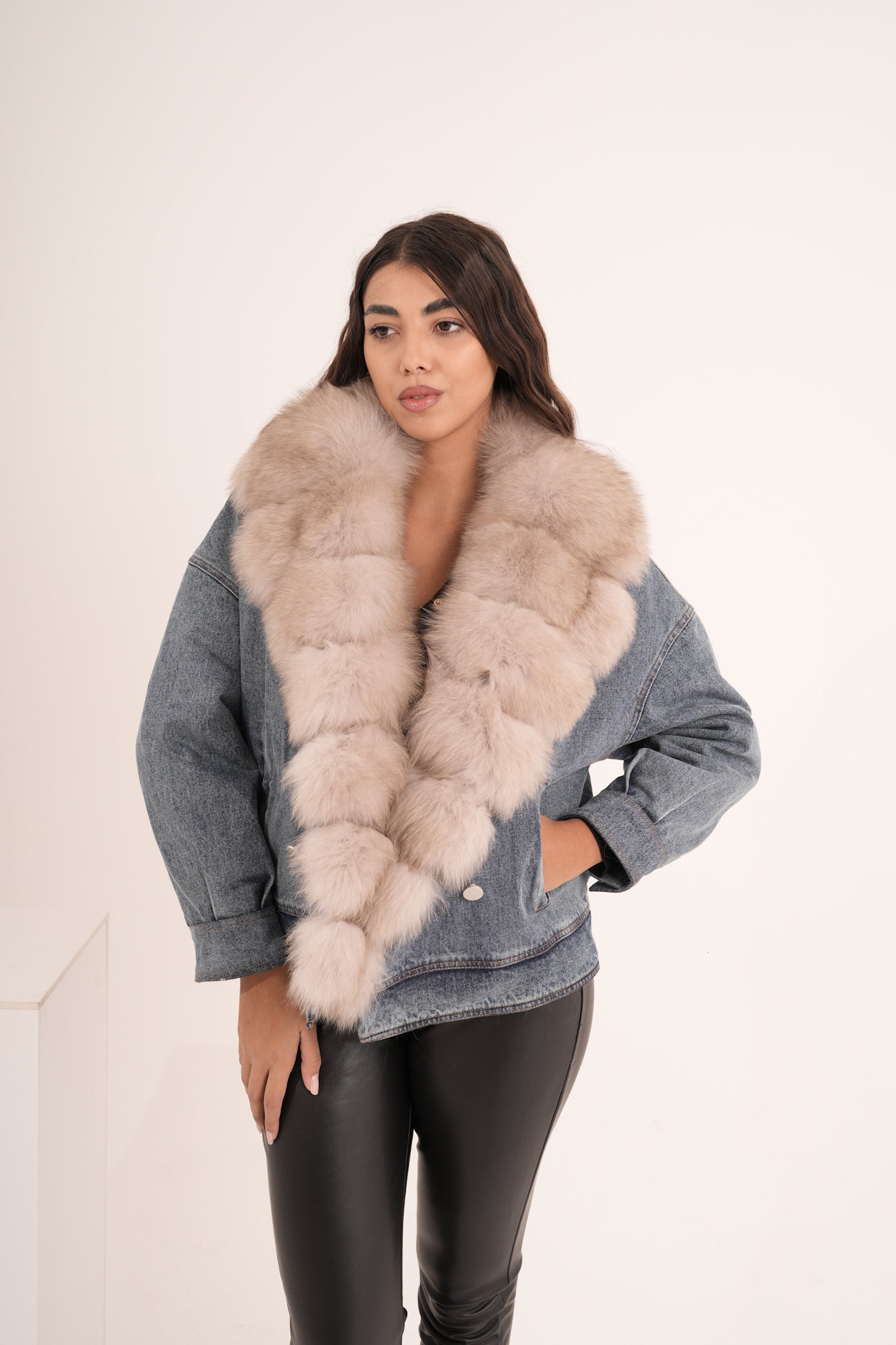 Piumino denim & volpe .