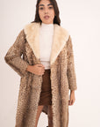 Lince con collo in visone animalier lisa