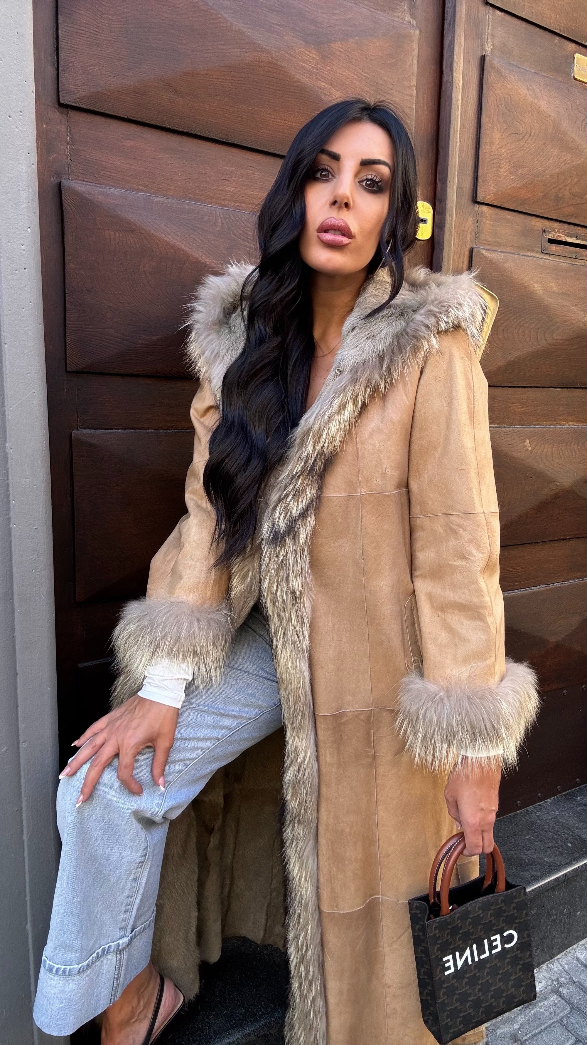 Cappotto in renna e interno in volpe Penelope