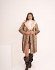 Lince con collo in visone animalier lisa
