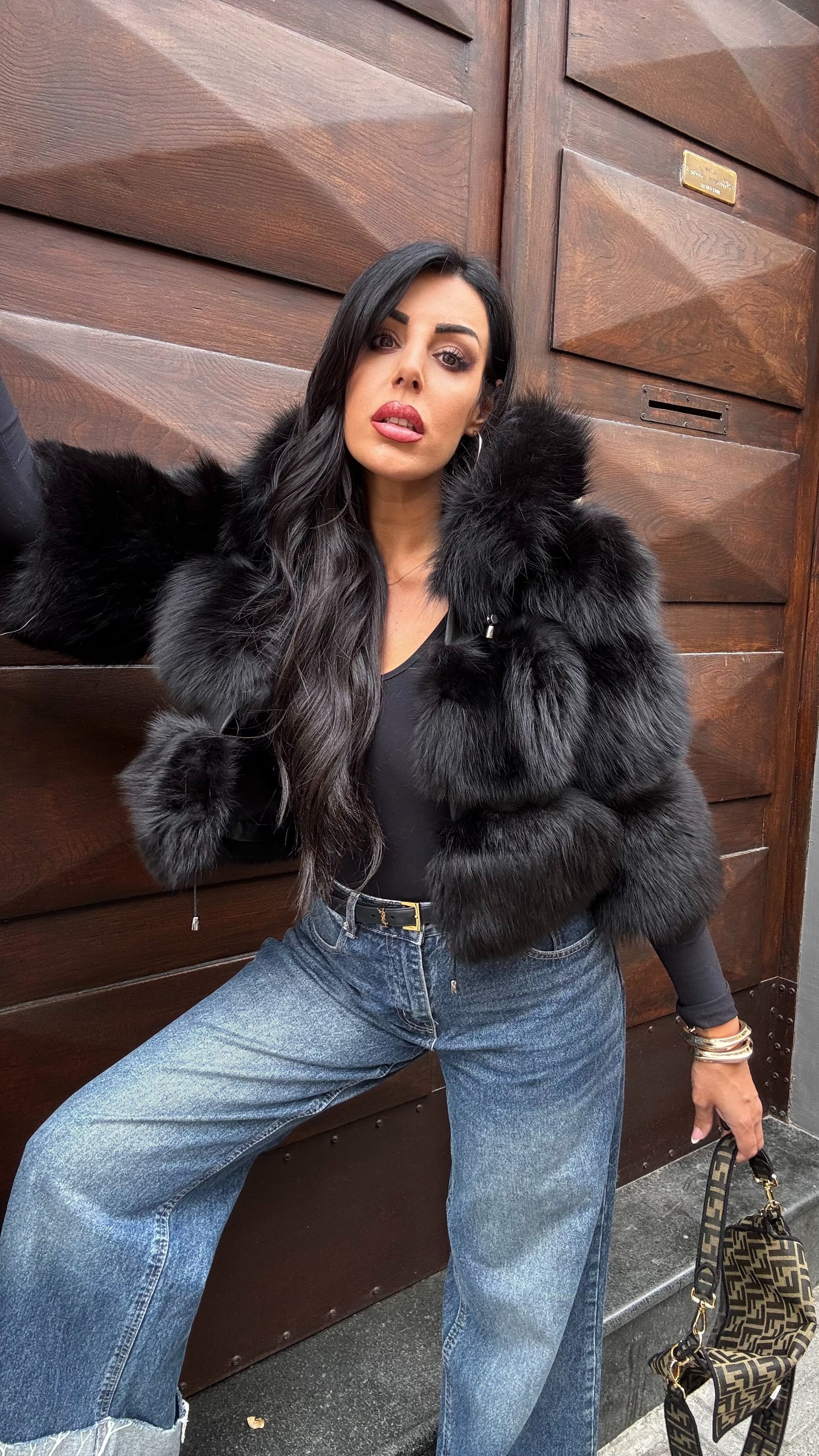 Bomber in volpe black sophy