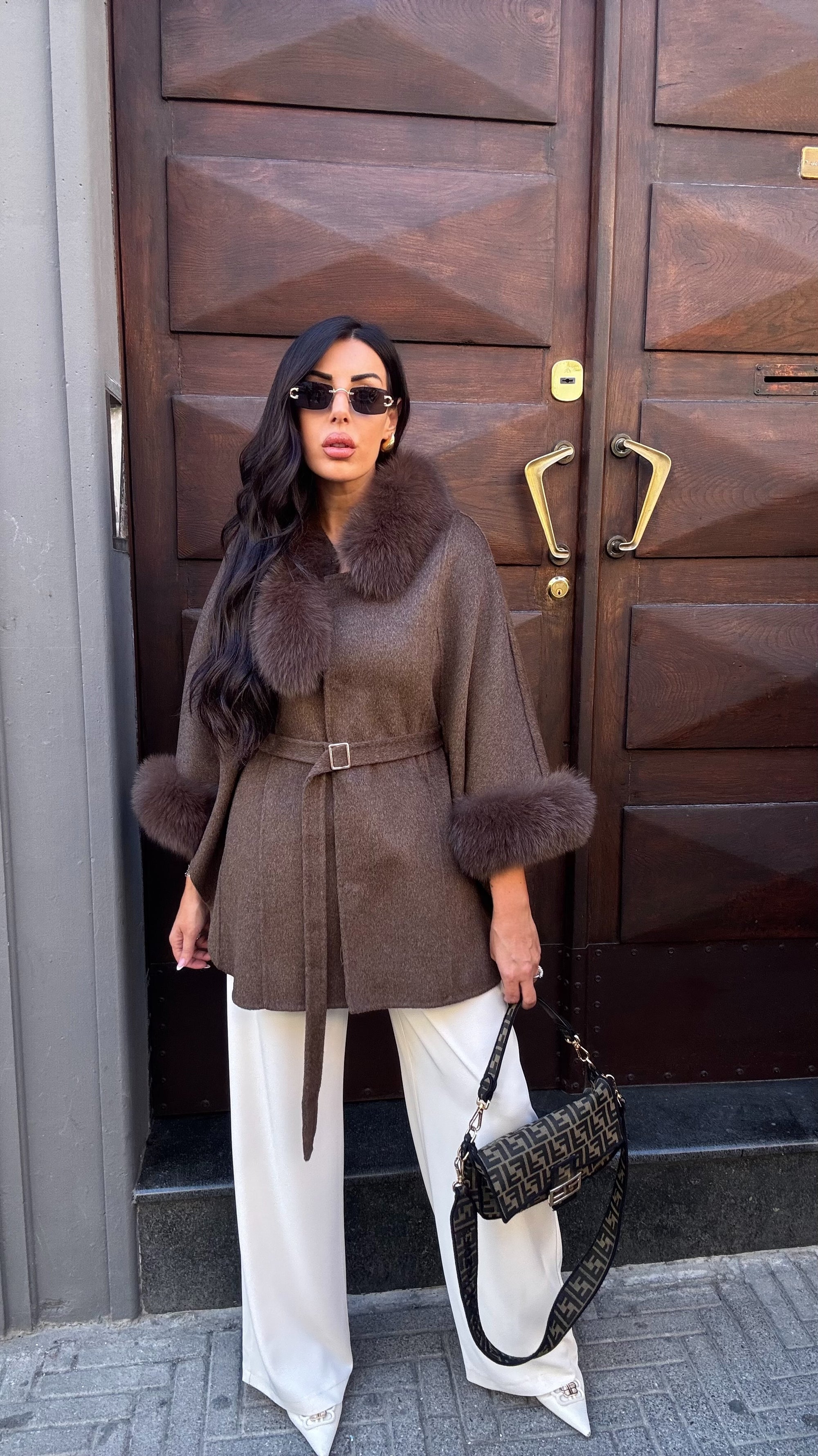 Cappa 50%lana 50%cashmere caffè