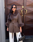 Cappa 50%lana 50%cashmere caffè
