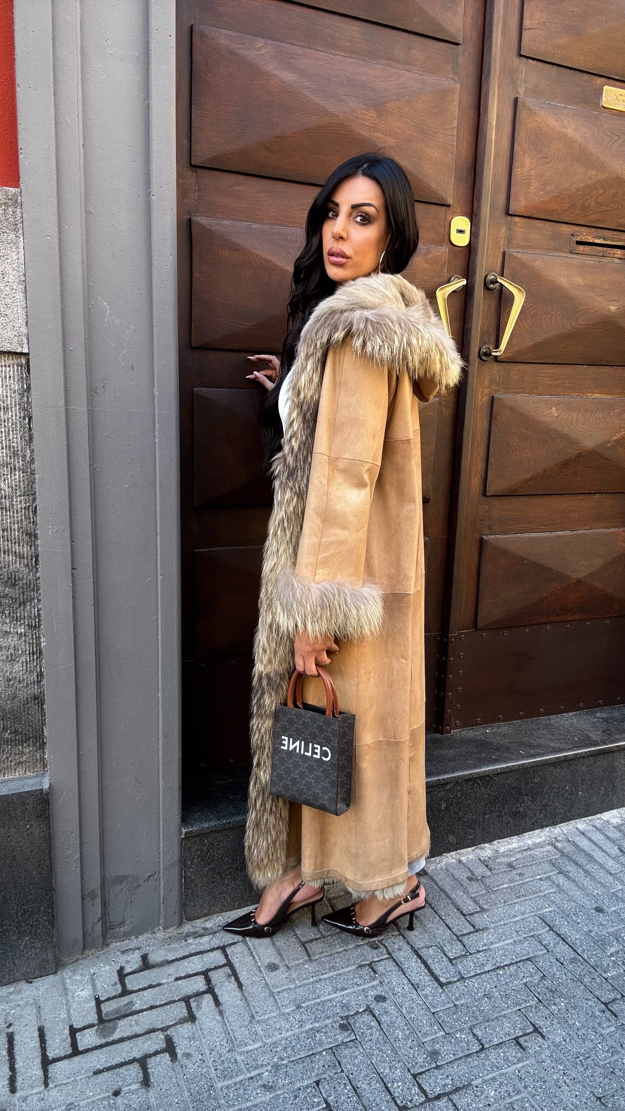 Cappotto in renna e interno in volpe Penelope