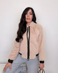 Bomber in visone luxury panna
