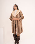 Lince con collo in visone animalier lisa