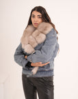 Piumino denim & volpe .