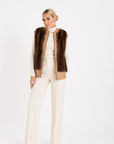 Gilet visone e pelle ramona