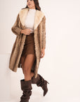 Lince con collo in visone animalier lisa