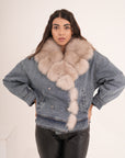 Piumino denim & volpe .