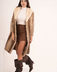 Lince con collo in visone animalier lisa