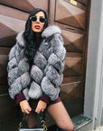 Volpe Peony Grey natural fox luxury