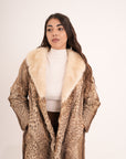 Lince con collo in visone animalier lisa