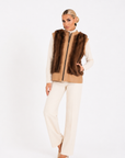Gilet visone e pelle ramona