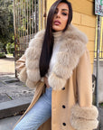 Cappotto doppiopetto beige luxury